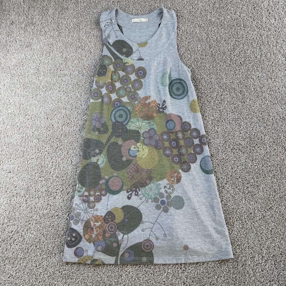 Weston Wear Dress Womens XS Gray Abstract Floral Tank Sleeveless Short Shift